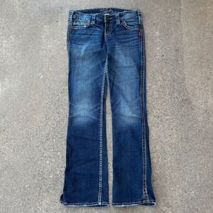 Silver Jeans Frances Bootcut Dark Wash Thick Stitching Jeans Women's Size 26x31